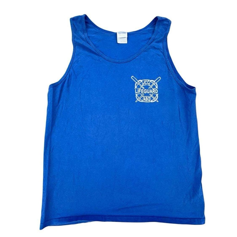 JCC Lifeguard Albuquerque Tank Top Gildan Ultra Cotton Blue Mens Size‎ M